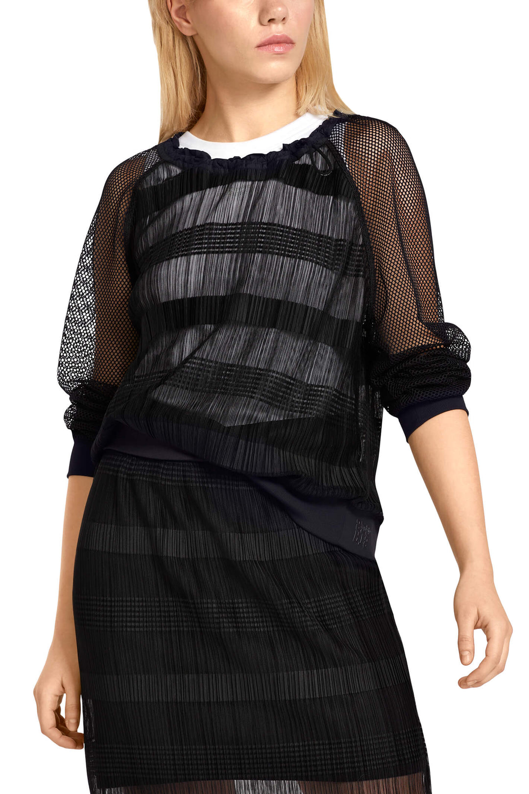 Marc Cain Sports US 48.54 J32 395 Midnight Blue Aquanauts Mesh Top -  Olivia Grace Fashion