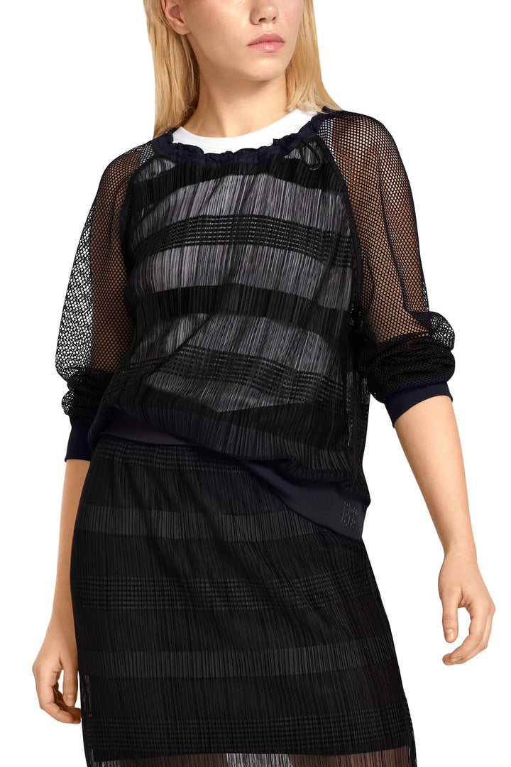 Marc Cain Sports US 48.54 J32 395 Midnight Blue Aquanauts Mesh Top -  Olivia Grace Fashion