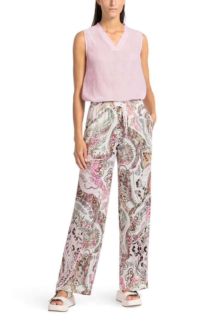 Marc Cain Sports US 81.12 W50 Light Lavender Print Trousers - Olivia Grace Fashion