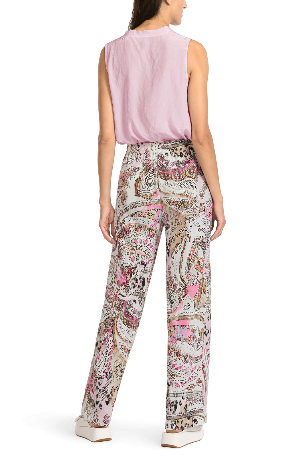 Marc Cain Sports US 81.12 W50 Light Lavender Print Trousers - Olivia Grace Fashion