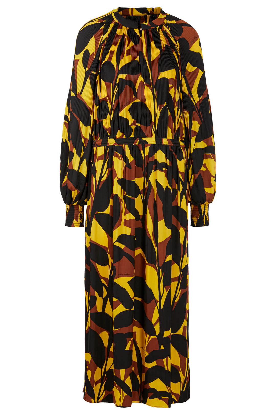 Marc Cain TC 21.36 W89 Saffron Yellow Long Sleeve Dress - Olivia Grace Fashion