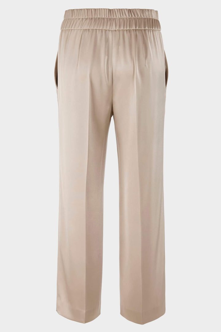 Marc Cain TC 81.40 W15 Warm Stone Cropped Satin Trousers - Olivia Grace Fashion