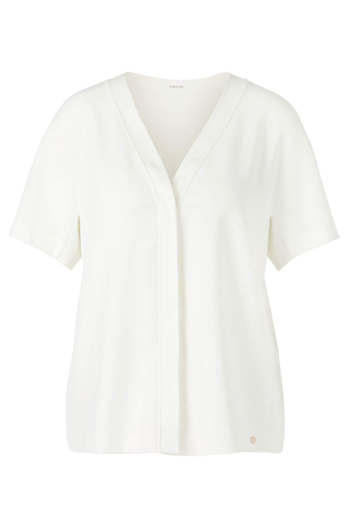 Marc Cain UA 55.05 W56 Cream Short Sleeved Blouse - Olivia Grace Fashion