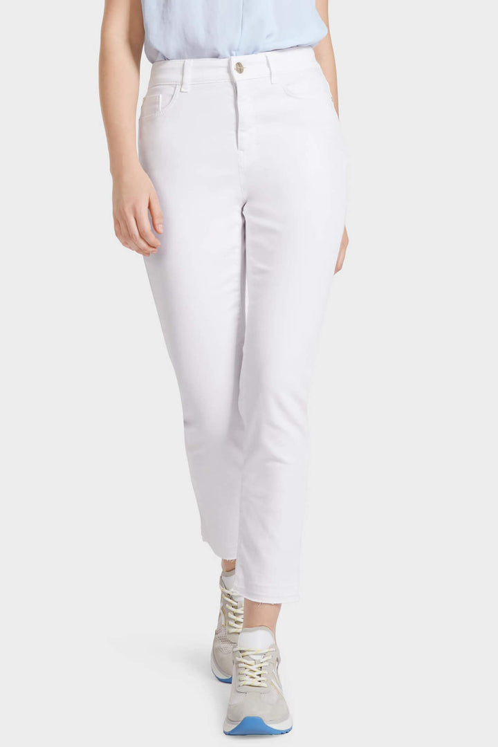 Marc Cain UP 82.03 D50 White Silea 5-Pocket Vintage Look Jeans - Olivia Grace Fashion