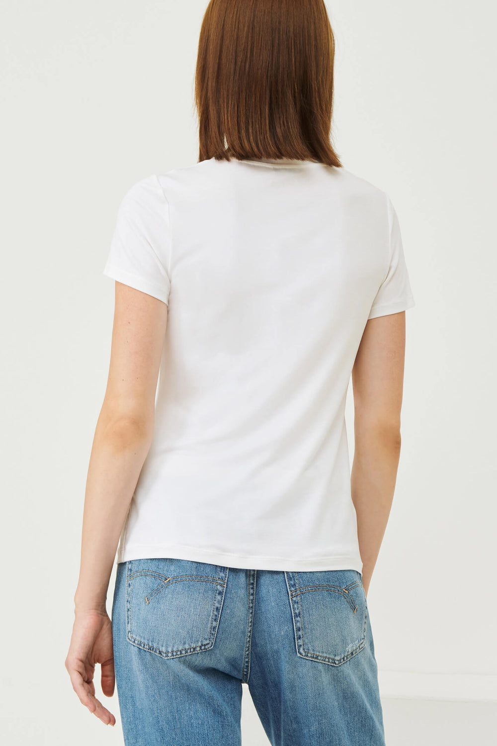 Marella Bamby 2339710131200 White Gathered T-Shirt - Olivia Grace Fashion