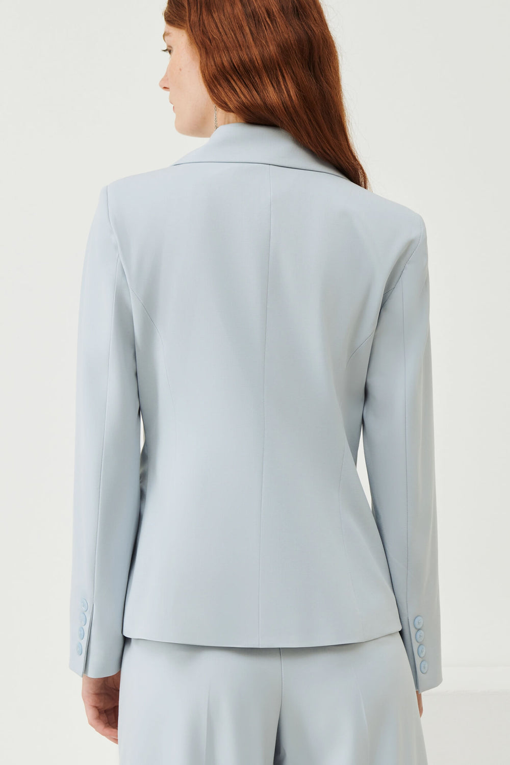 Marella Body 2330410331200 Light Blue One Button Jacket - Olivia Grace Fashion
