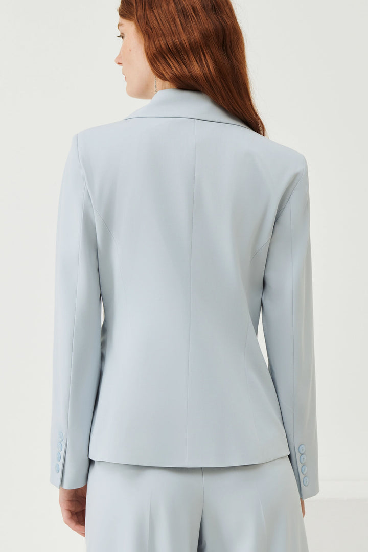Marella Body 2330410331200 Light Blue One Button Jacket - Olivia Grace Fashion