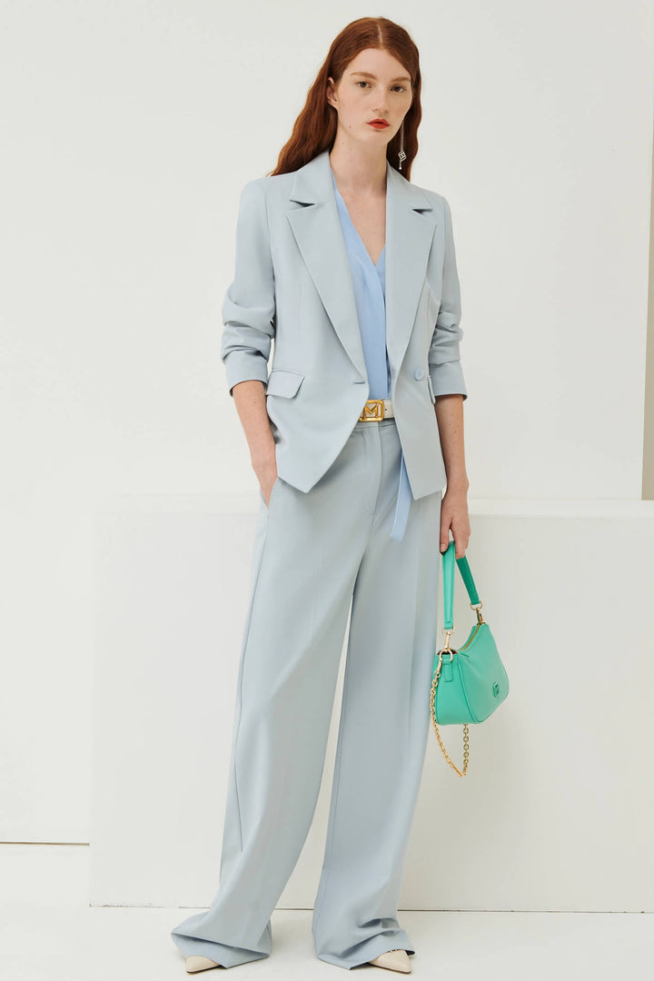 Marella Body 2330410331200 Light Blue One Button Jacket - Olivia Grace Fashion
