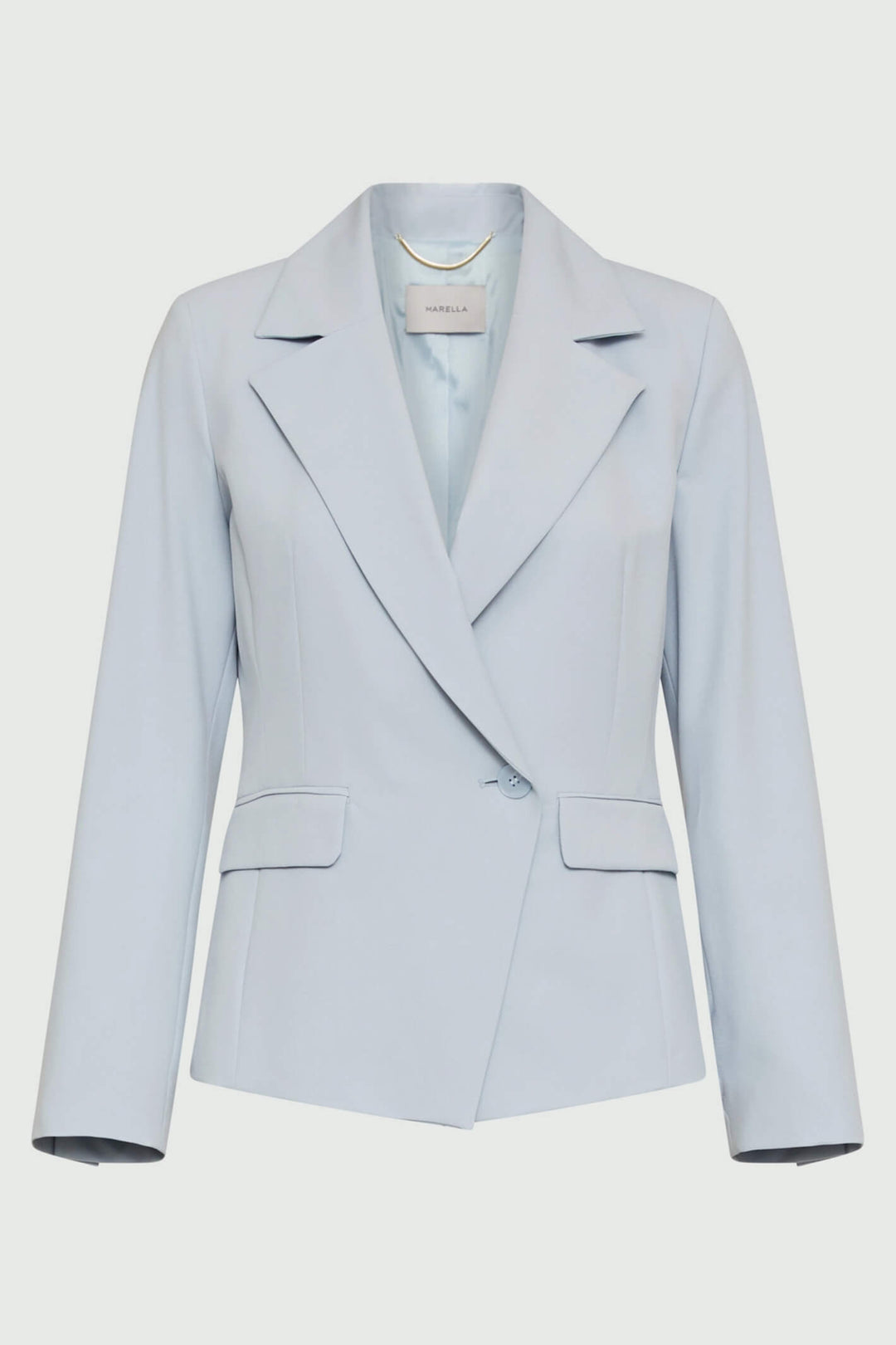 Marella Body 2330410331200 Light Blue One Button Jacket - Olivia Grace Fashion