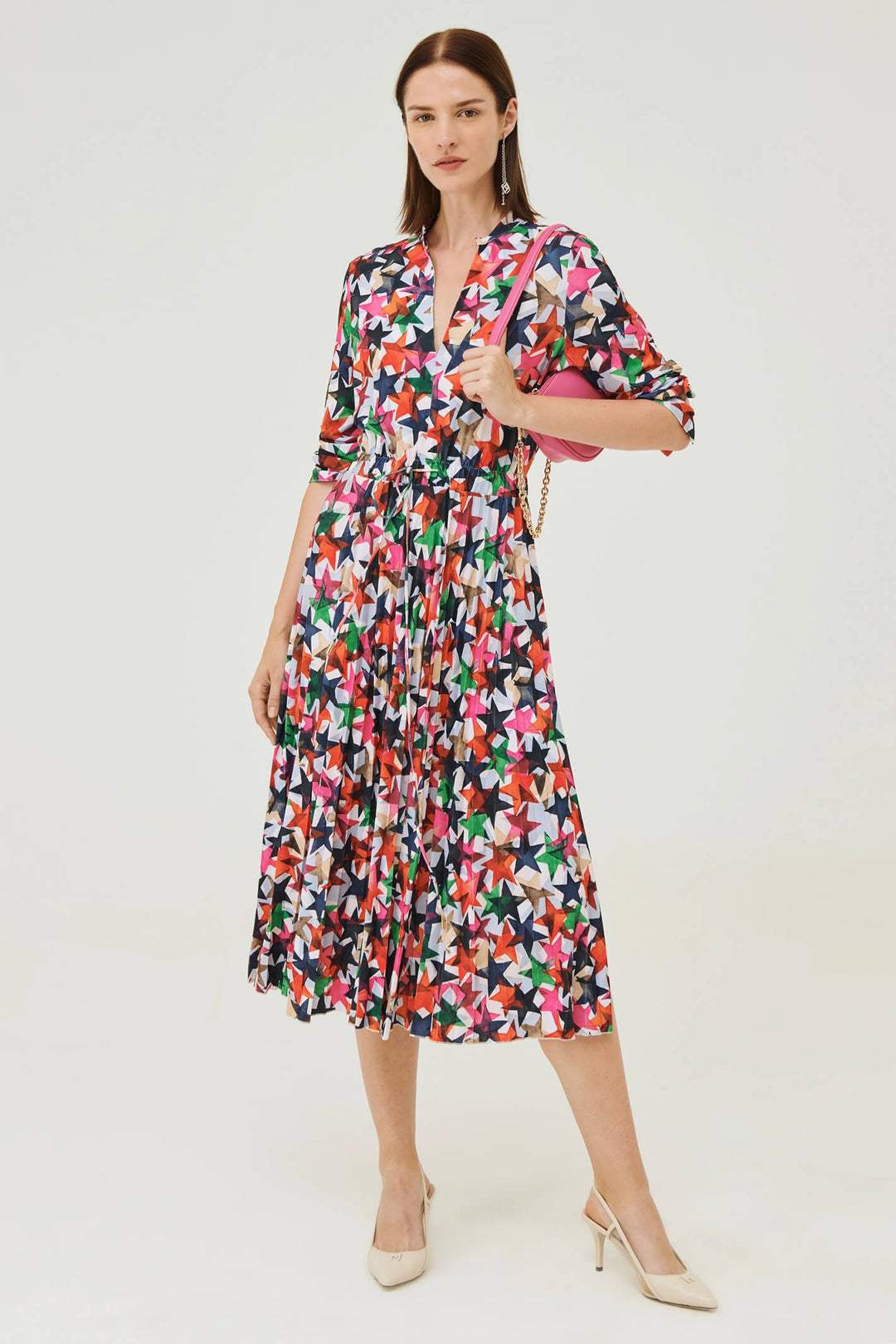 Marella Callas 2336210134200 Fuchsia Pink Print Jersey Dress - Olivia Grace Fashion