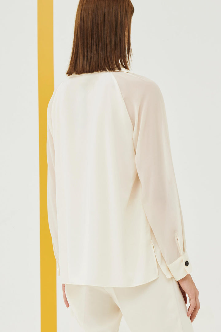 Marella Cinema 2331110333200 Wool White V-Neck Top - Olivia Grace Fashion
