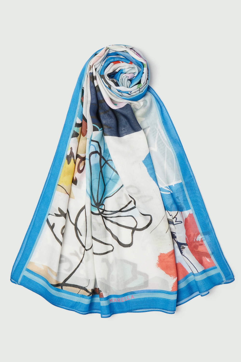 Marella Danubio 2365410931200 Navy Print Scarf - Olivia Grace Fashion