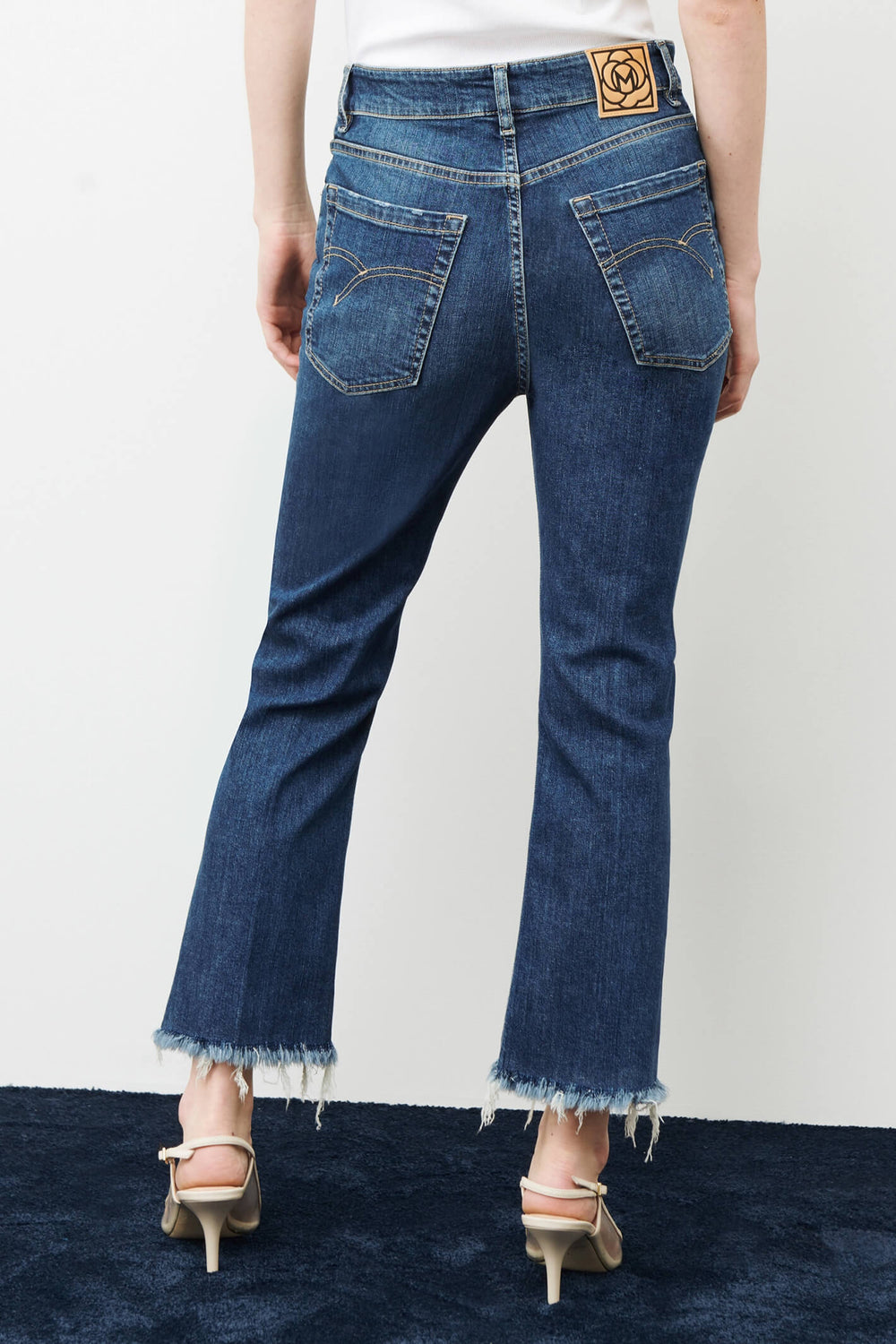Marella Fcrop 2331810434200 Blue Denim Cropped Jeans - Olivia Grace Fashion