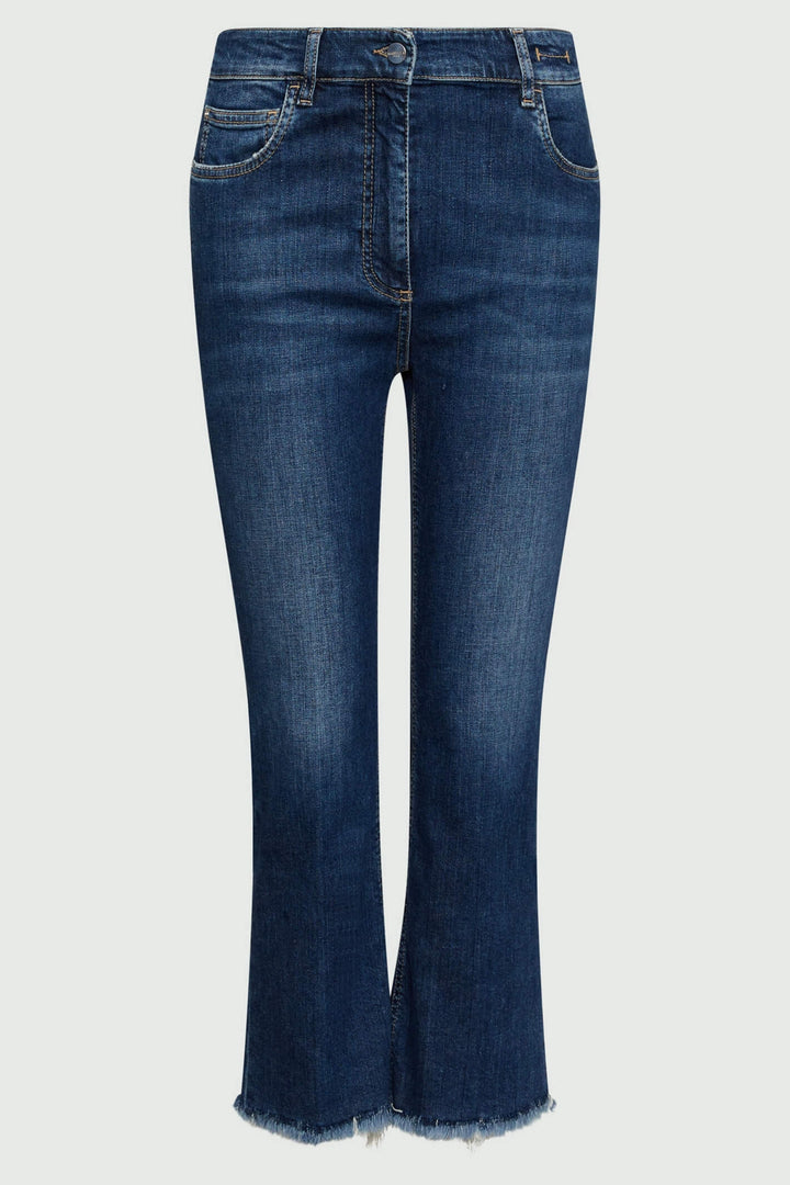 Marella Fcrop 2331810434200 Blue Denim Cropped Jeans - Olivia Grace Fashion