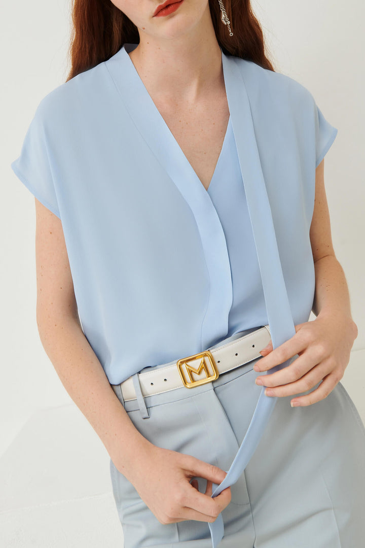 Marella Inedito 2331111431200 Light Blue Top - Olivia Grace Fashion