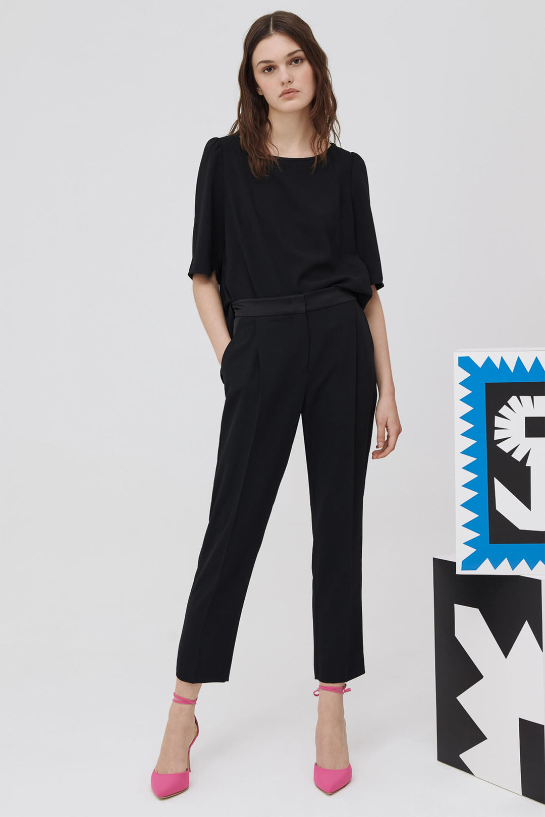 Marella Izabel 31360623200 Black Trousers - Olivia Grace Fashion