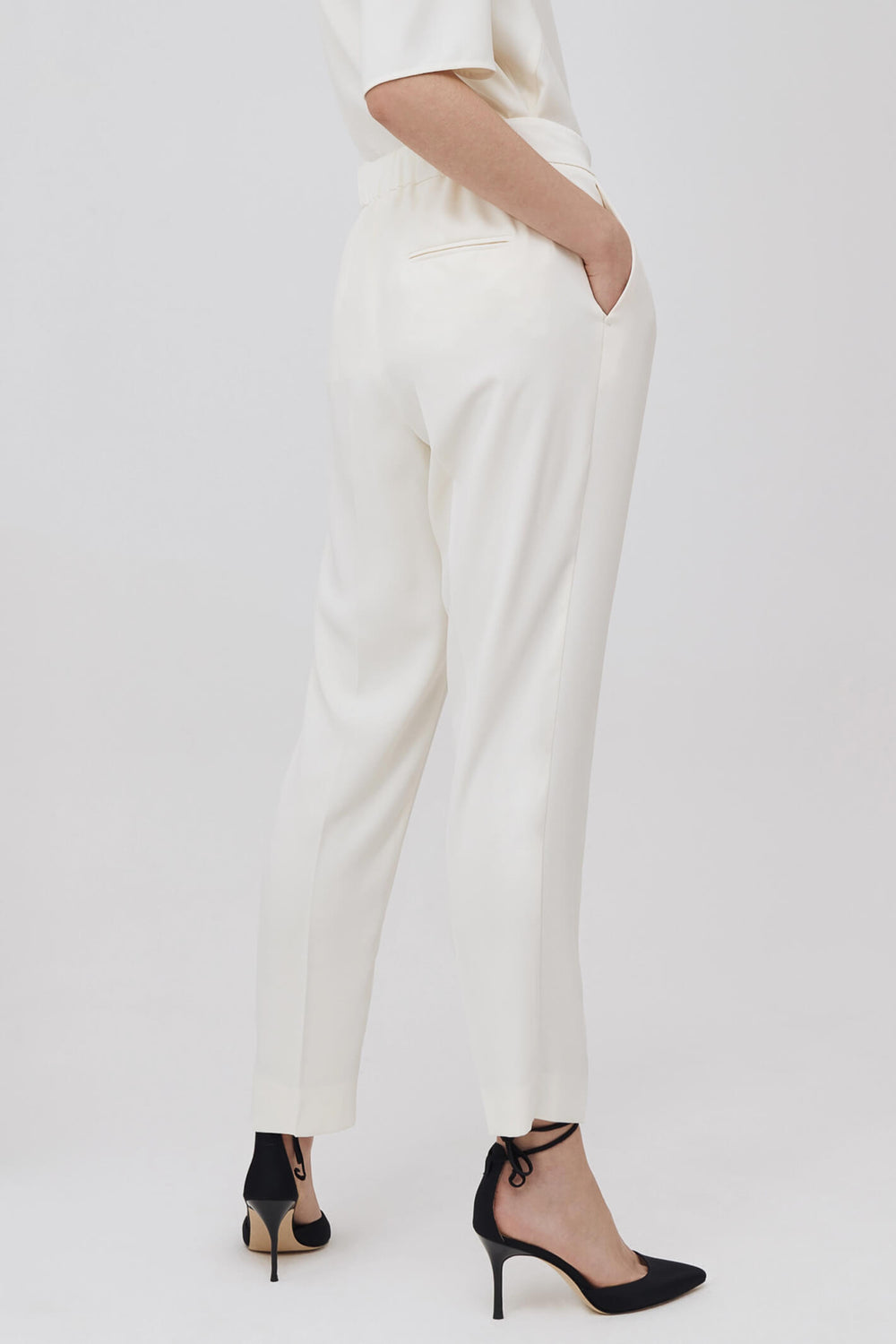 Marella Izabel 31360623200 Wool White Trousers - Olivia Grace Fashion