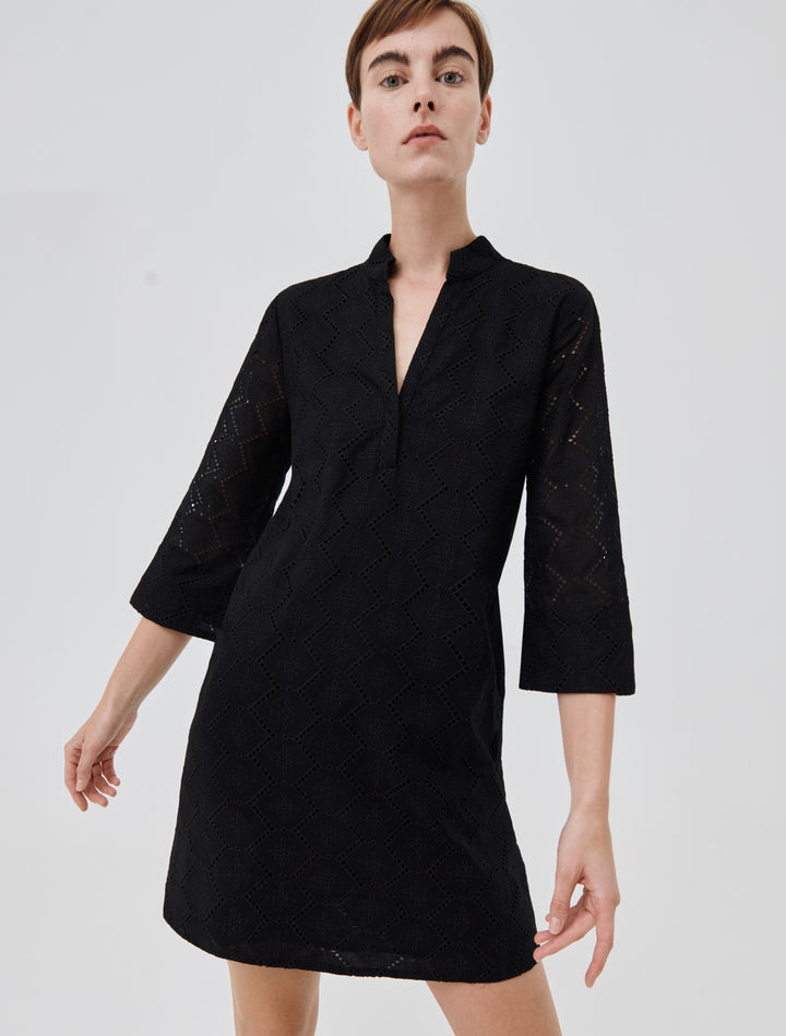 Marella Lester 32210924200 Black Split Neck Dress - Olivia Grace Fashion