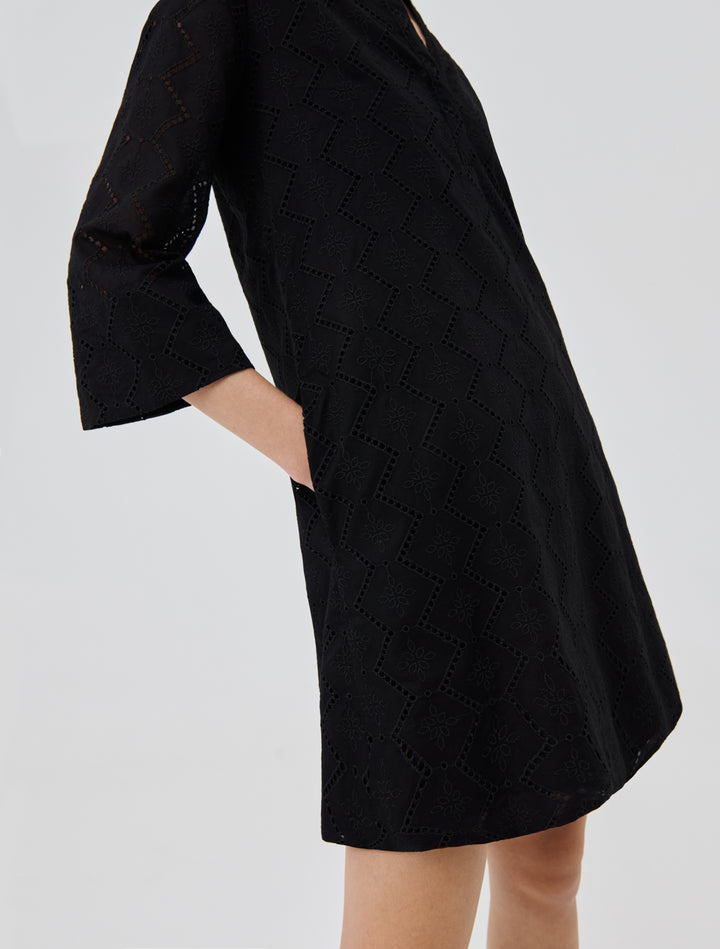 Marella Lester 32210924200 Black Split Neck Dress - Olivia Grace Fashion