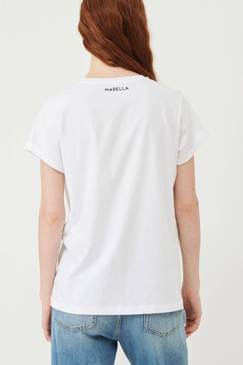 Marella Lien 2369710231200 Optical White Print T-Shirt - Olivia Grace Fashion