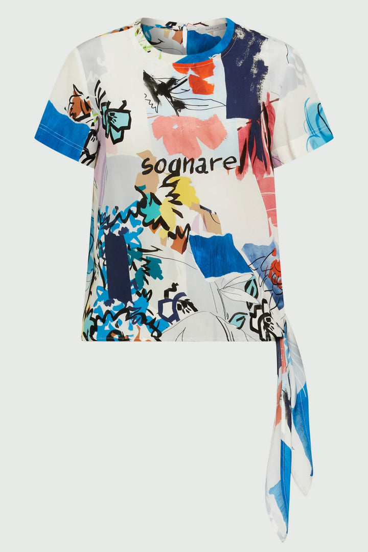 Marella Ragusa 2331110731200 Cornflower Blue Print Top - Olivia Grace Fashion