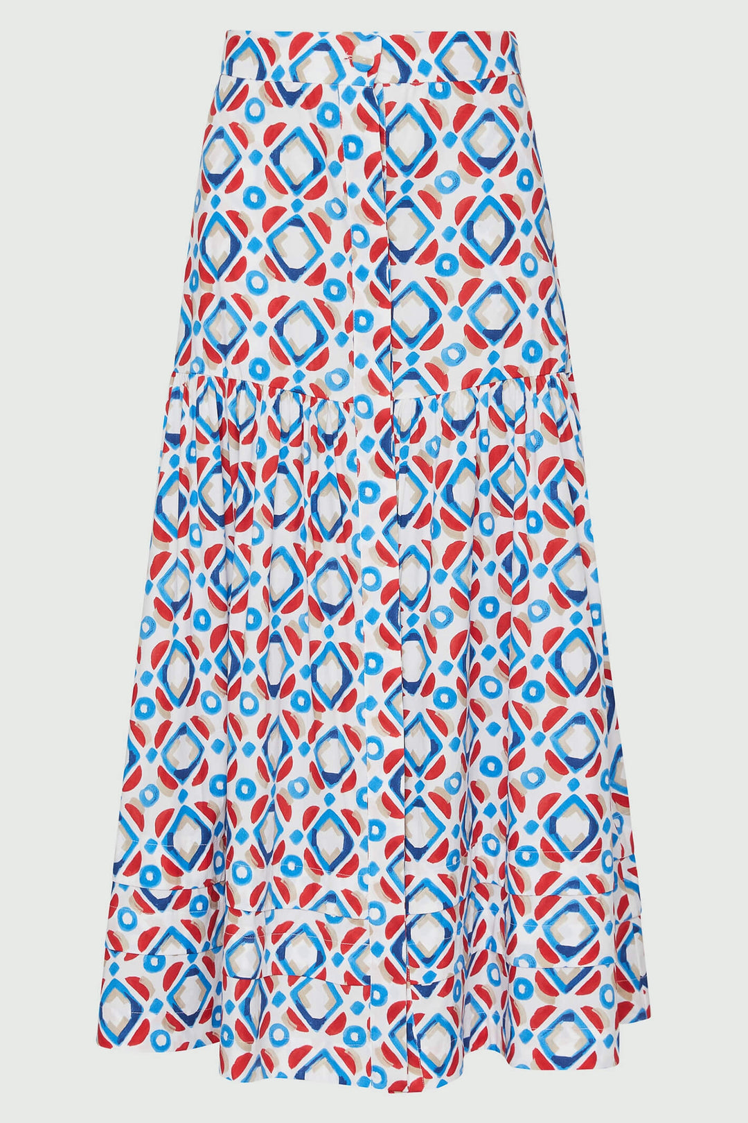 Marella Rodesia 2331010132200 Red Print Long Skirt - Olivia Grace Fashion