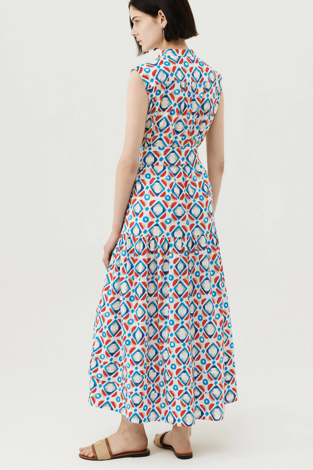 Marella Tequila 2332213832200 Red Print Sleeveless Dress - Olivia Grace Fashion