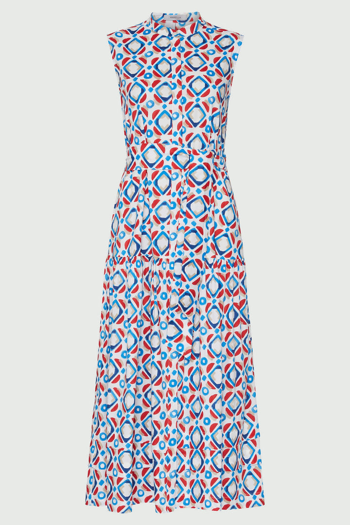 Marella Tequila 2332213832200 Red Print Sleeveless Dress - Olivia Grace Fashion