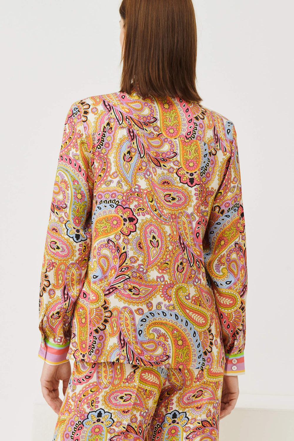 Marella Verve 2331111031200 Paisley Pink Print Shirt - Olivia Grace Fashion