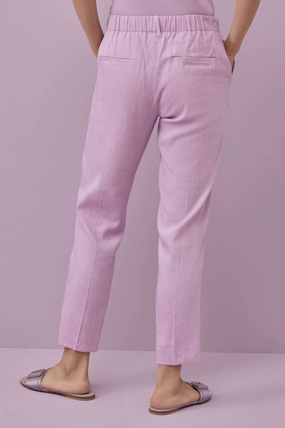 Marella Zenit 2331311035200 Lilac Ankle Grazer Trousers - Olivia Grace Fashion