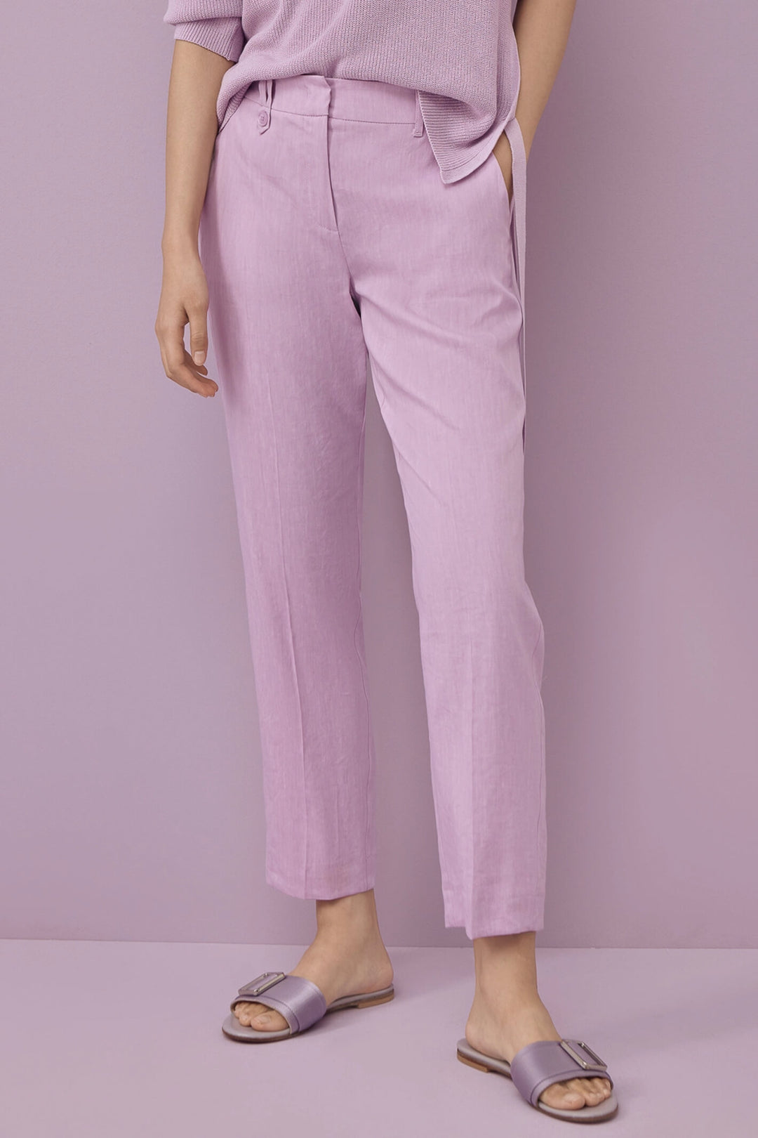 Marella Zenit 2331311035200 Lilac Ankle Grazer Trousers - Olivia Grace Fashion
