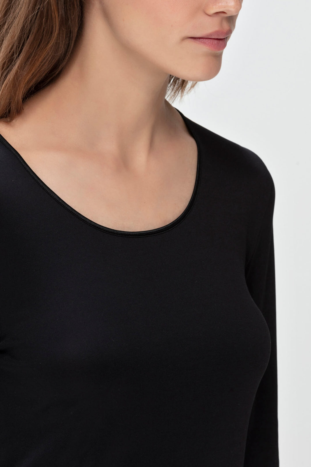 Mey 56202 Long Sleeved Black Top - Olivia Grace Fashion