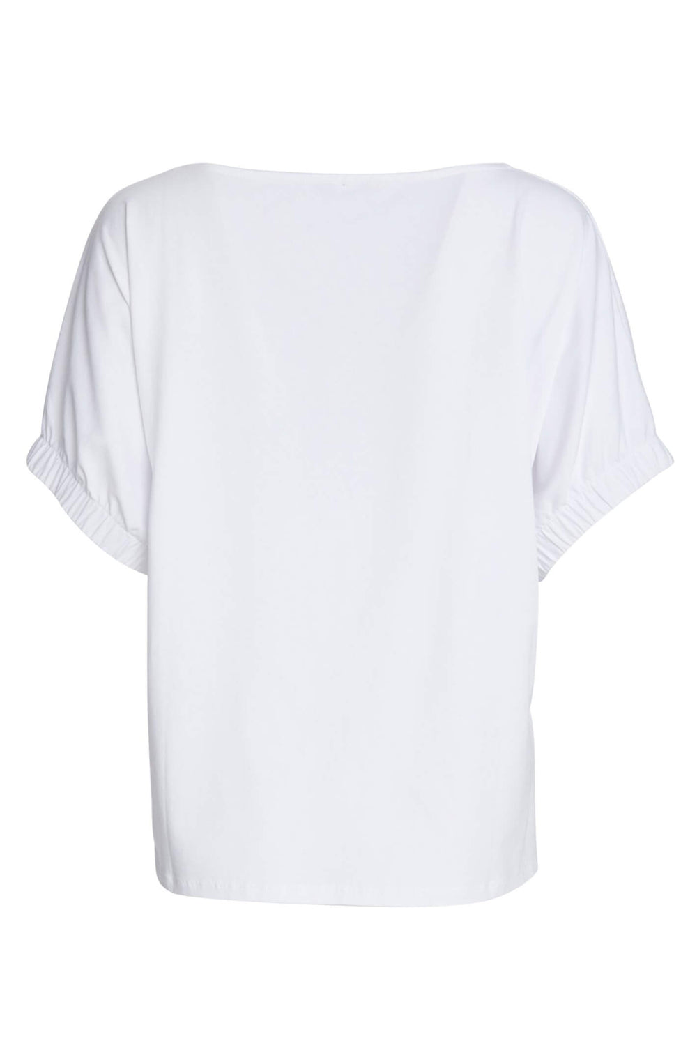 Naya NAS23120 White Elasticated Sleeve T-Shirt - Olivia Grace Fashion