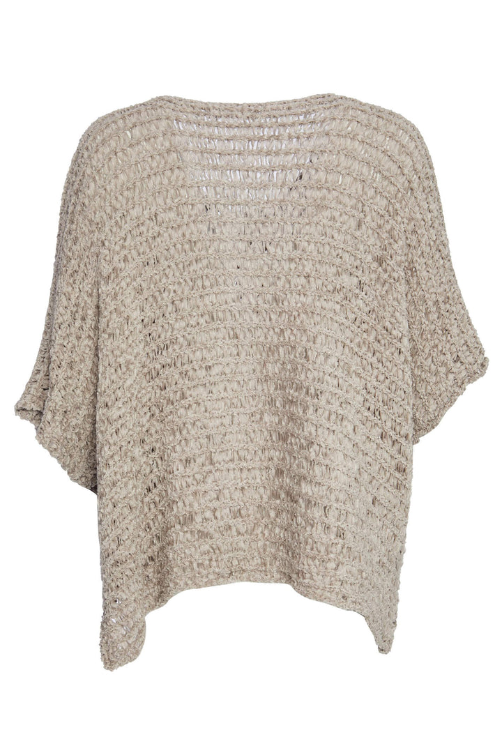 Naya NAS23271 Stone V-Neck Square Knit Jumper - Olivia Grace Fashion