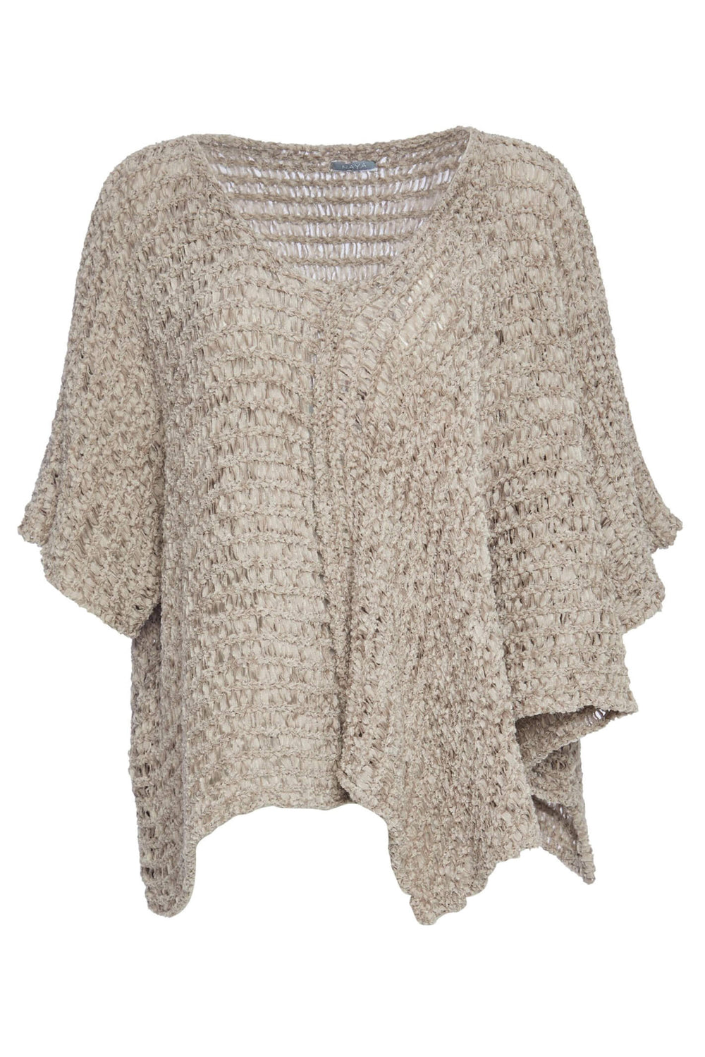 Naya NAS23271 Stone V-Neck Square Knit Jumper - Olivia Grace Fashion