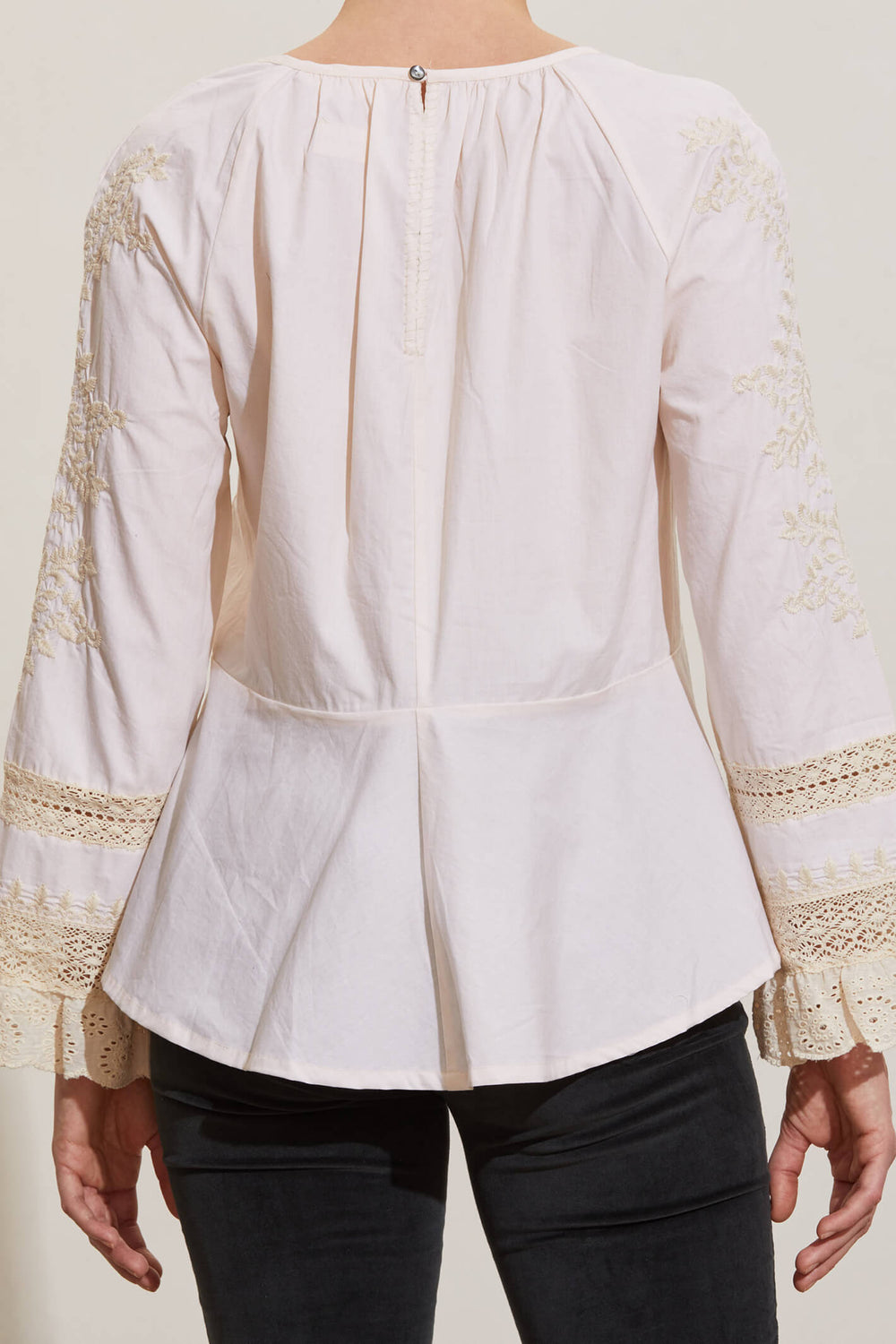 Odd Molly 200533-3229 Letizia Light Chalk Embroidered Blouse - Olivia Grace 