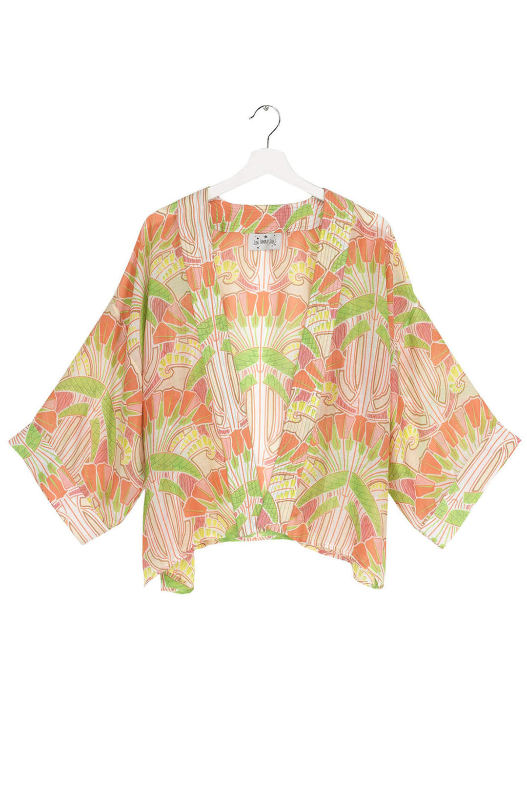 One Hundred Stars Deco Fans Short Kimono - Olivia Grace Fashion