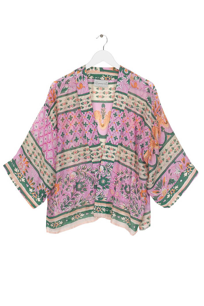 One Hundred Stars Kimono Folk Flowers Pink - Olivia Grace Fashion