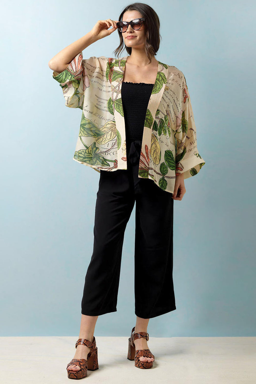 One Hundred Stars Kimono Honeysuckle Natural - Olivia Grace Fashion