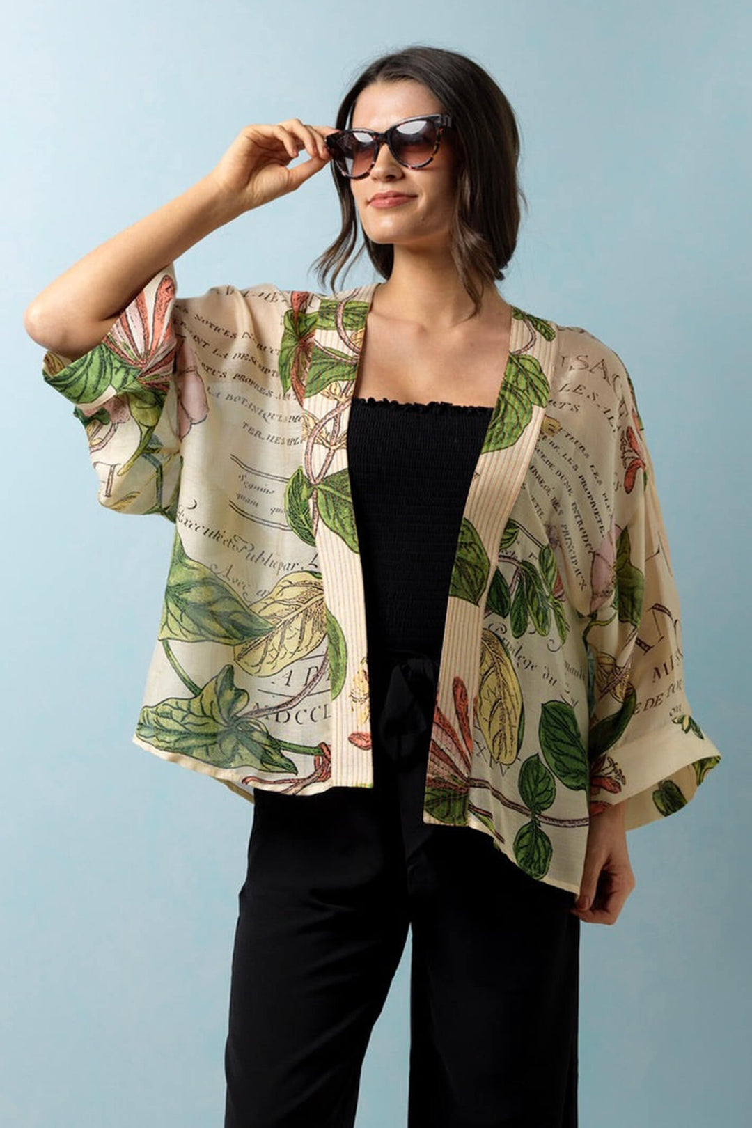 One Hundred Stars Kimono Honeysuckle Natural - Olivia Grace Fashion