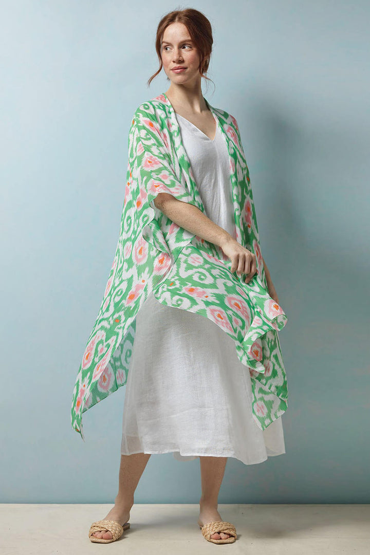 One Hundred Stars Throwover Ikat Green - Olivia Grace Fashion