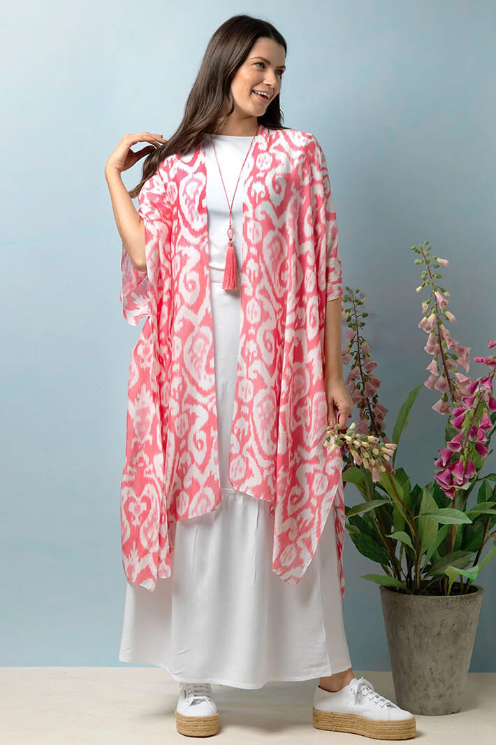 One Hundred Stars Throwover Ikat Pink - Olivia Grace Fashion