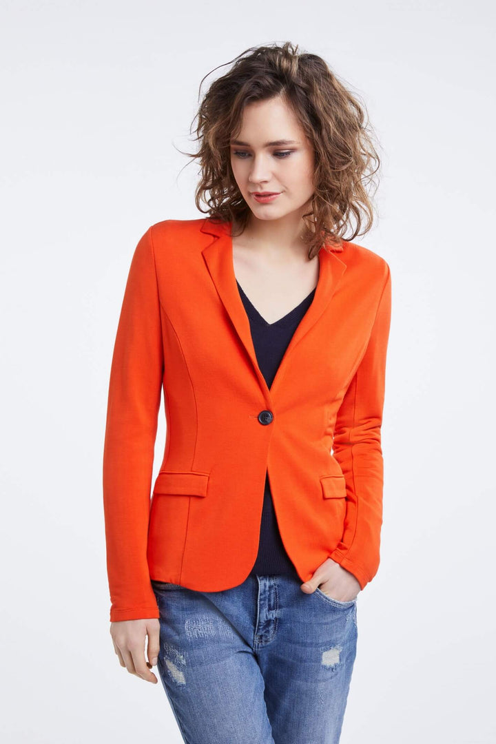 Oui Red Blazer Style Jacket Front