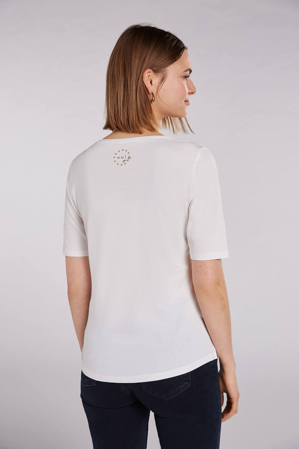 Oui 71498 Ole Ole Off-White T-Shirt - Olivia Grace Fashion