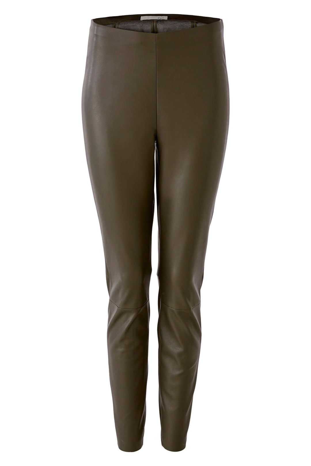 Oui 77985 Khaki Faux Leather Leggings - Olivia Grace Fashion