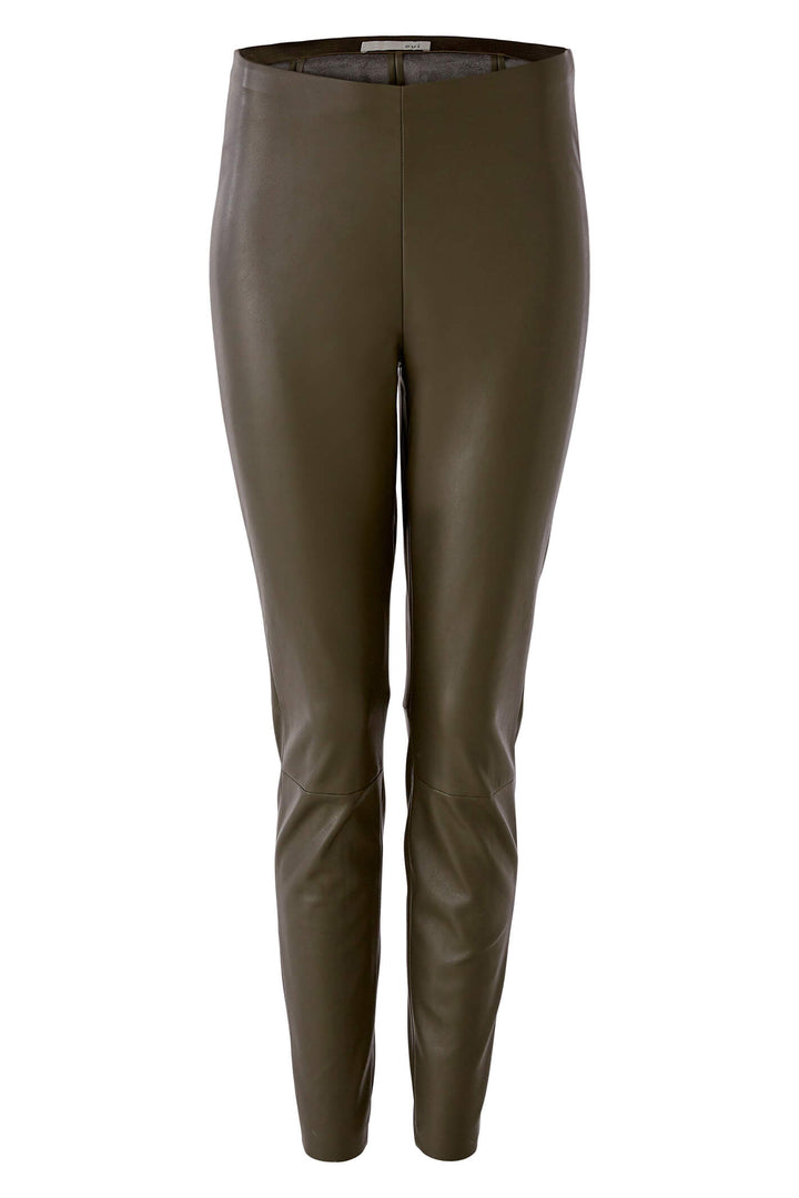 Oui 77985 Khaki Faux Leather Leggings - Olivia Grace Fashion
