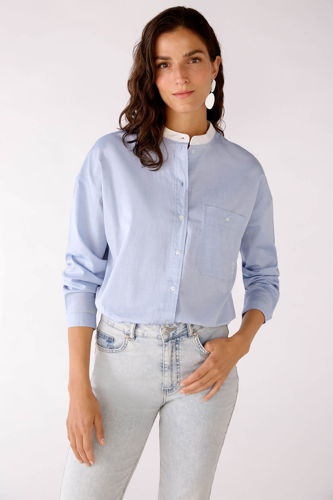 women collarless dress shirt Women's Collarless Shirt Dress