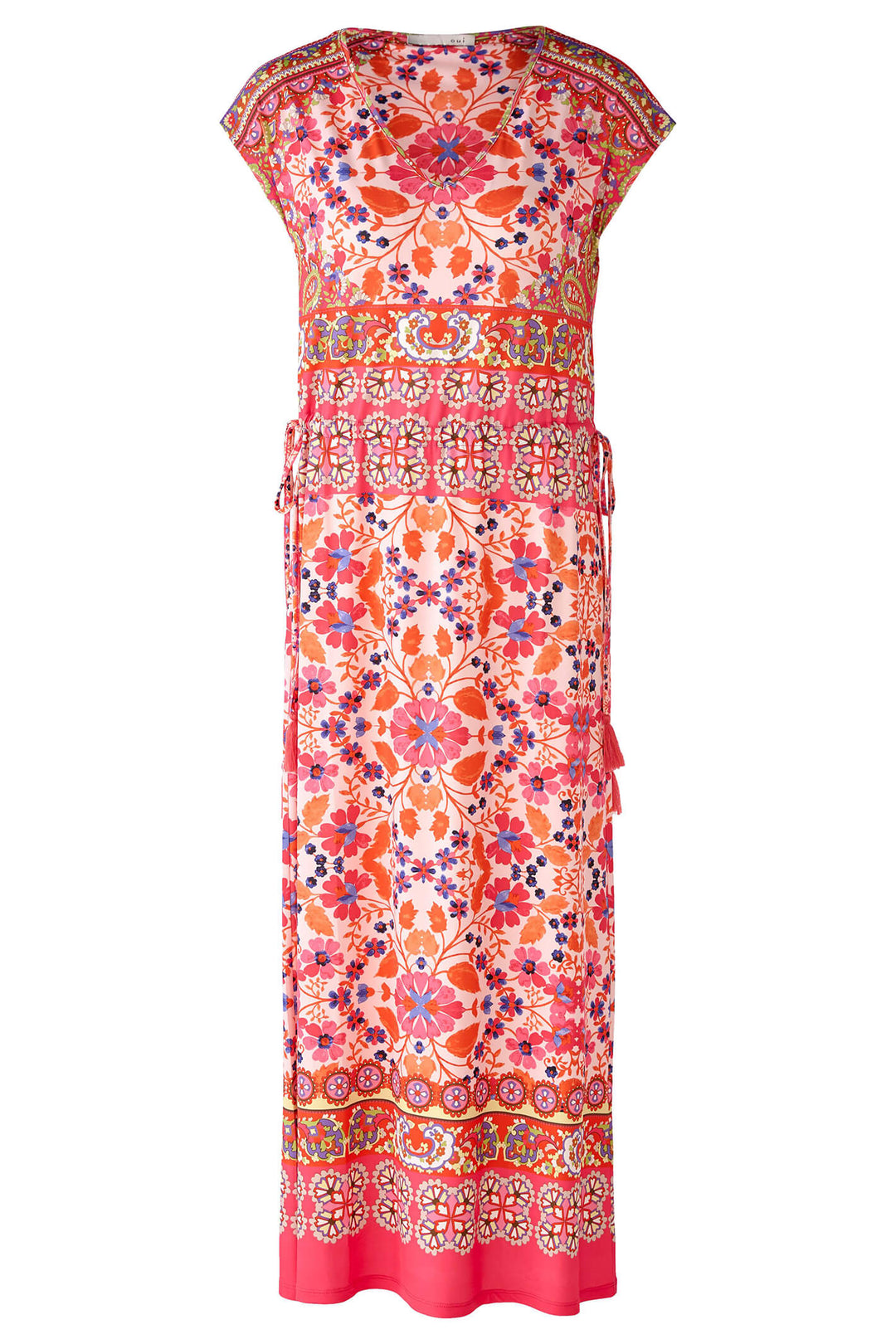Oui 78639 Pink Orange Print Dress - Olivia Grace Fashion