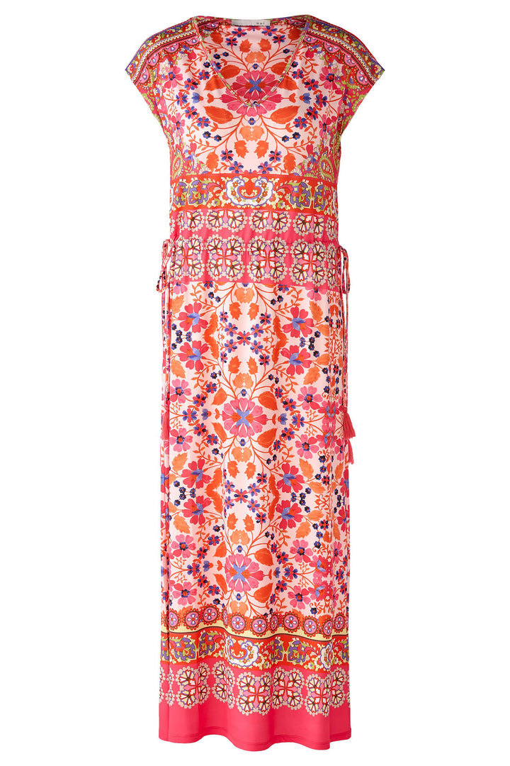 Oui 78639 Pink Orange Print Dress - Olivia Grace Fashion