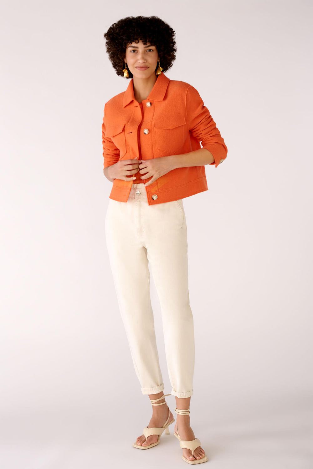 Oui 78684 Light Stone Trousers - Olivia Grace Fashion